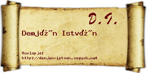 Demjén István névjegykártya
